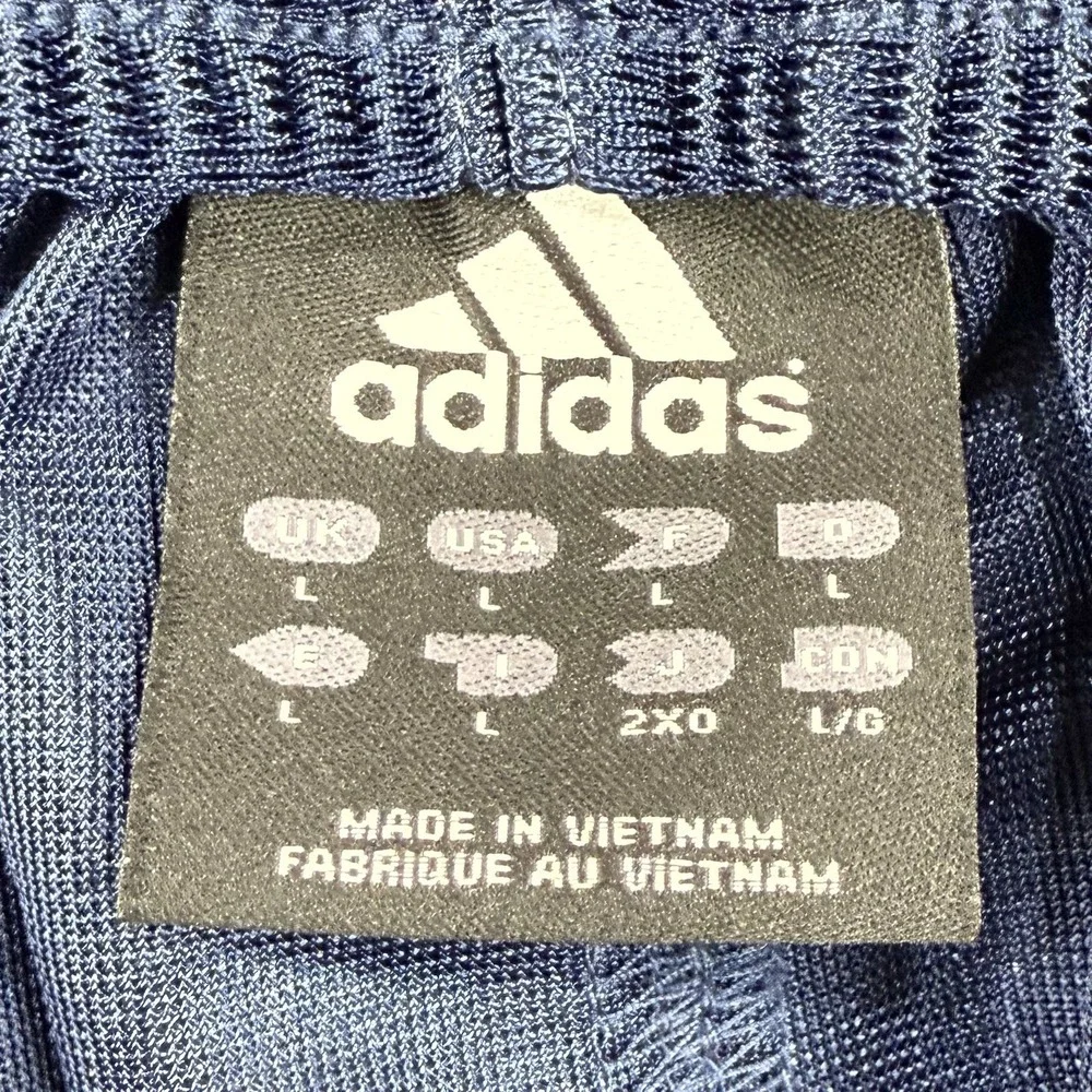 VTG Y2K Adidas Track Pants L Navy Dazzle Tear Away Wide Leg Warm Up